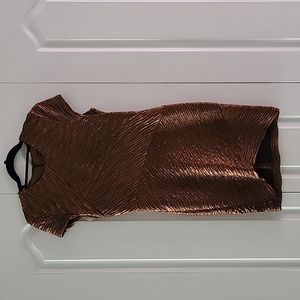 Torn by Ronny Kobo Bronze Metallic Dress